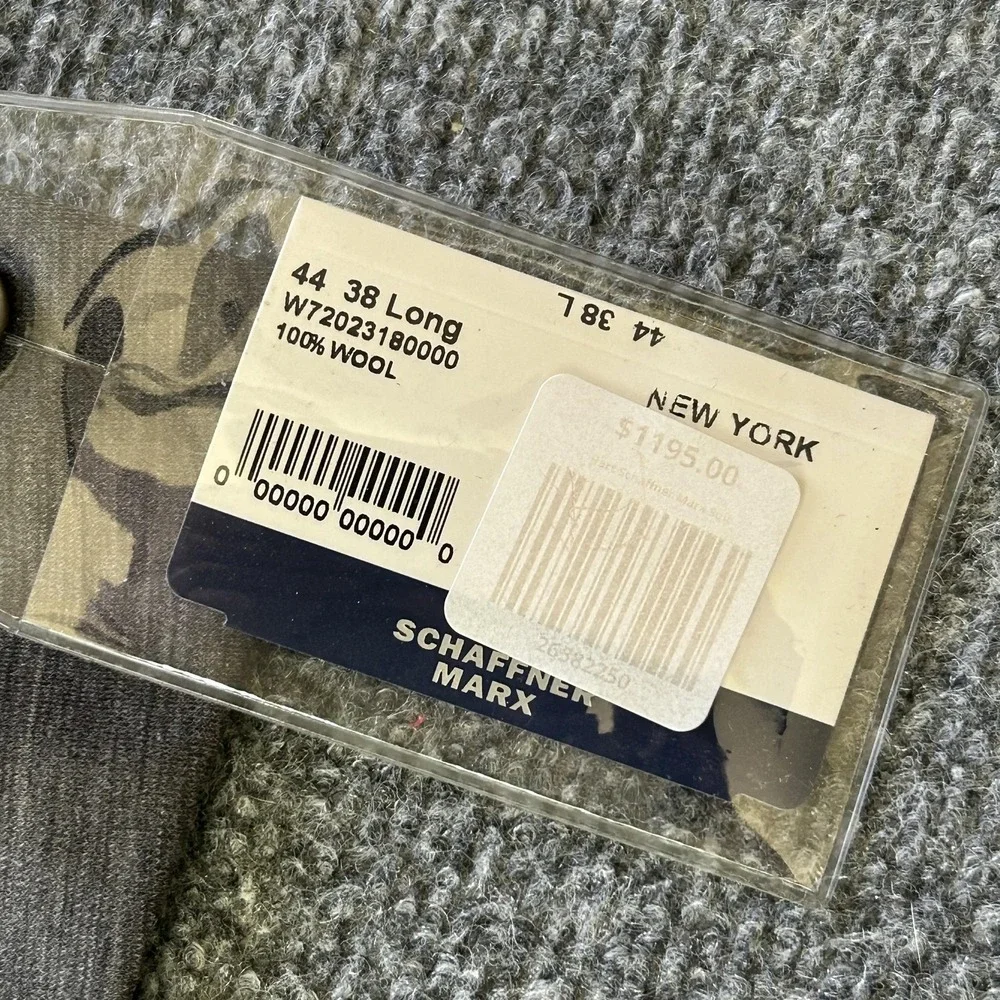 Hart Schaffner Marx‎ Sport Coat Mens 44 Long Gray Wool Jersey Knit New York Fit